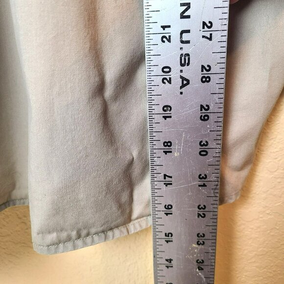 SRT Mens 2XL Long Sleeve Button Down Casual Shirt 100% Cotton Khaki Brown Beige - Picture 6 of 10